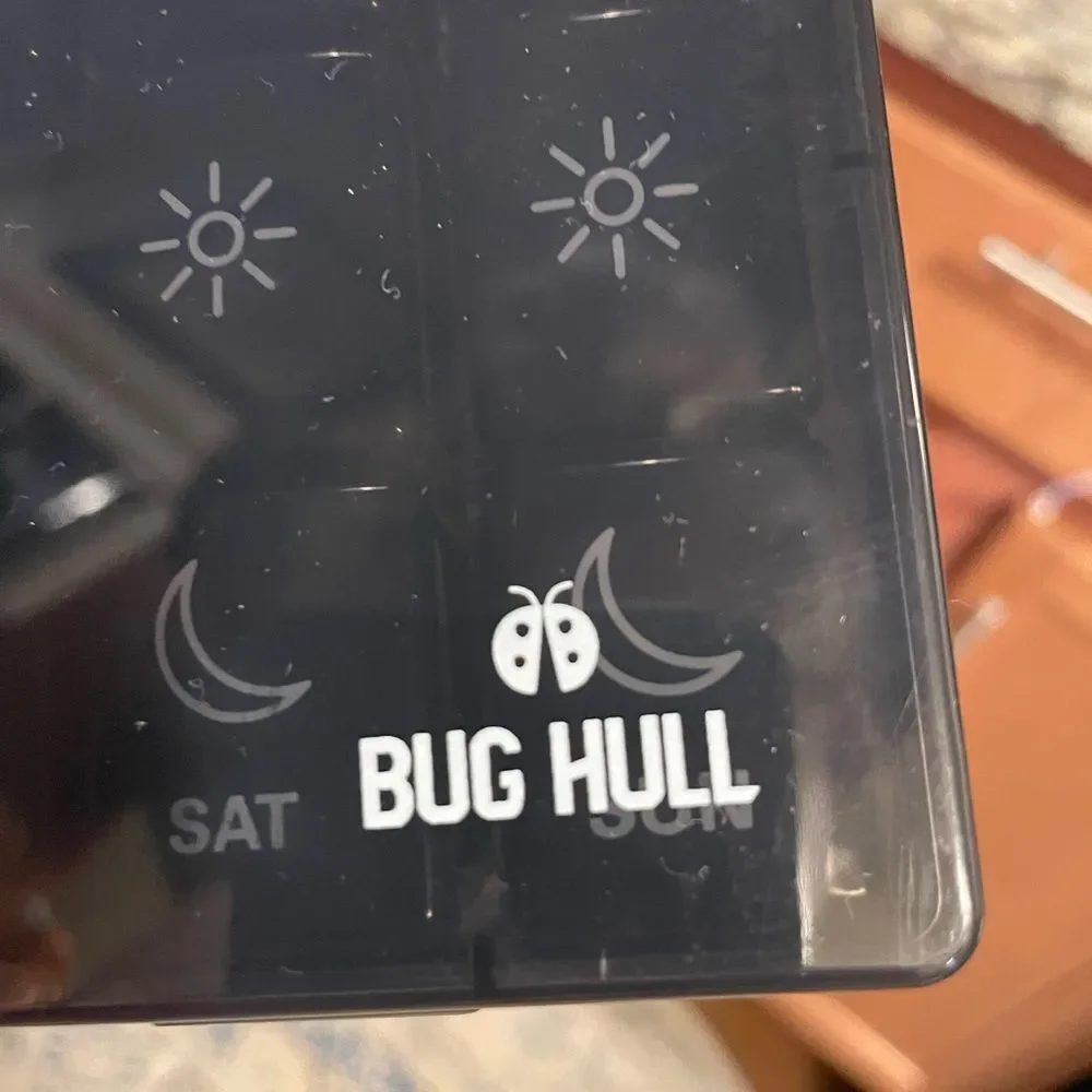 Bug Hill Black Weekly Pill Organizer (3X a Day/7 Days a Week) Great for Travel